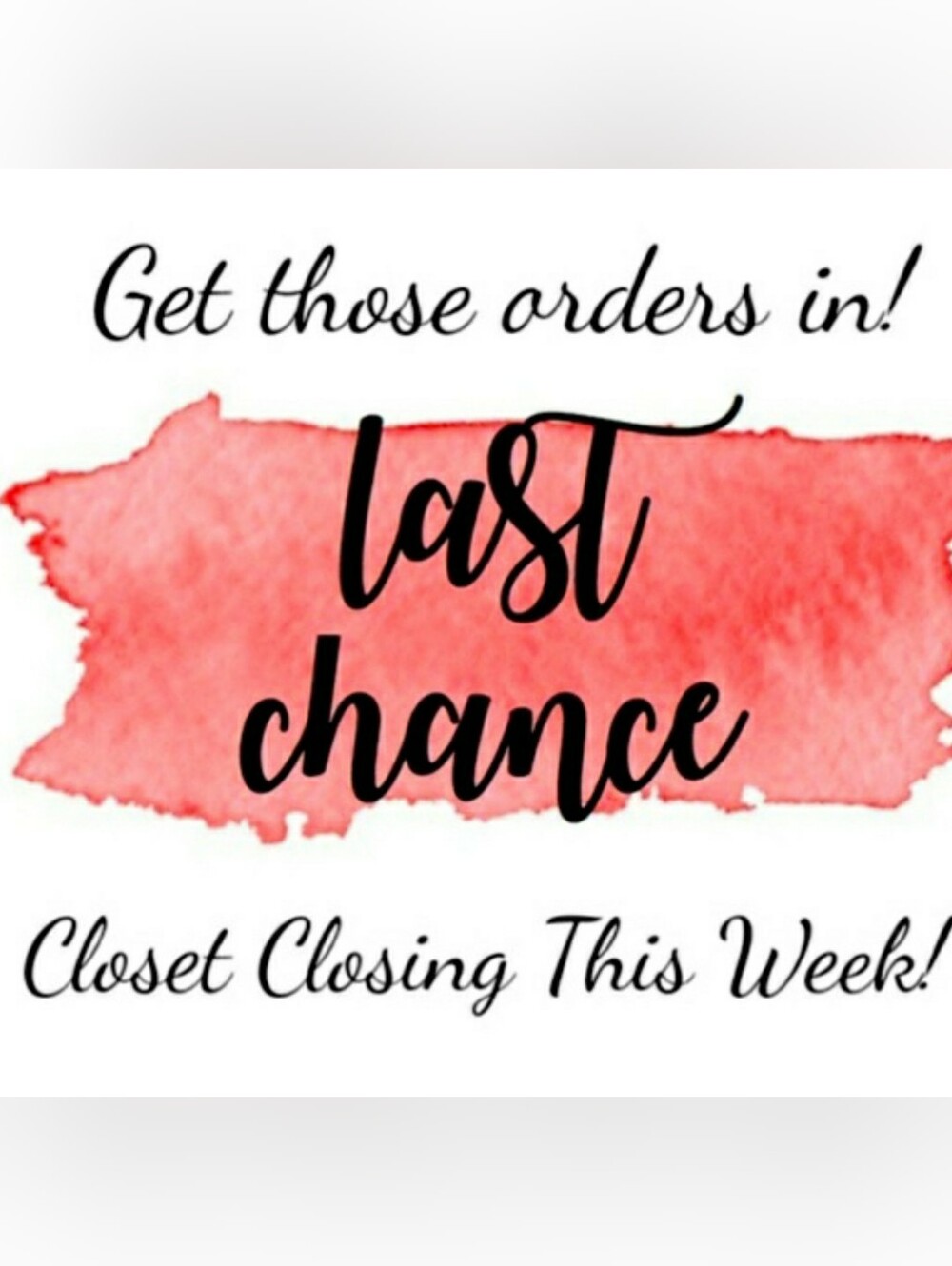 Last Week! Closet Closing